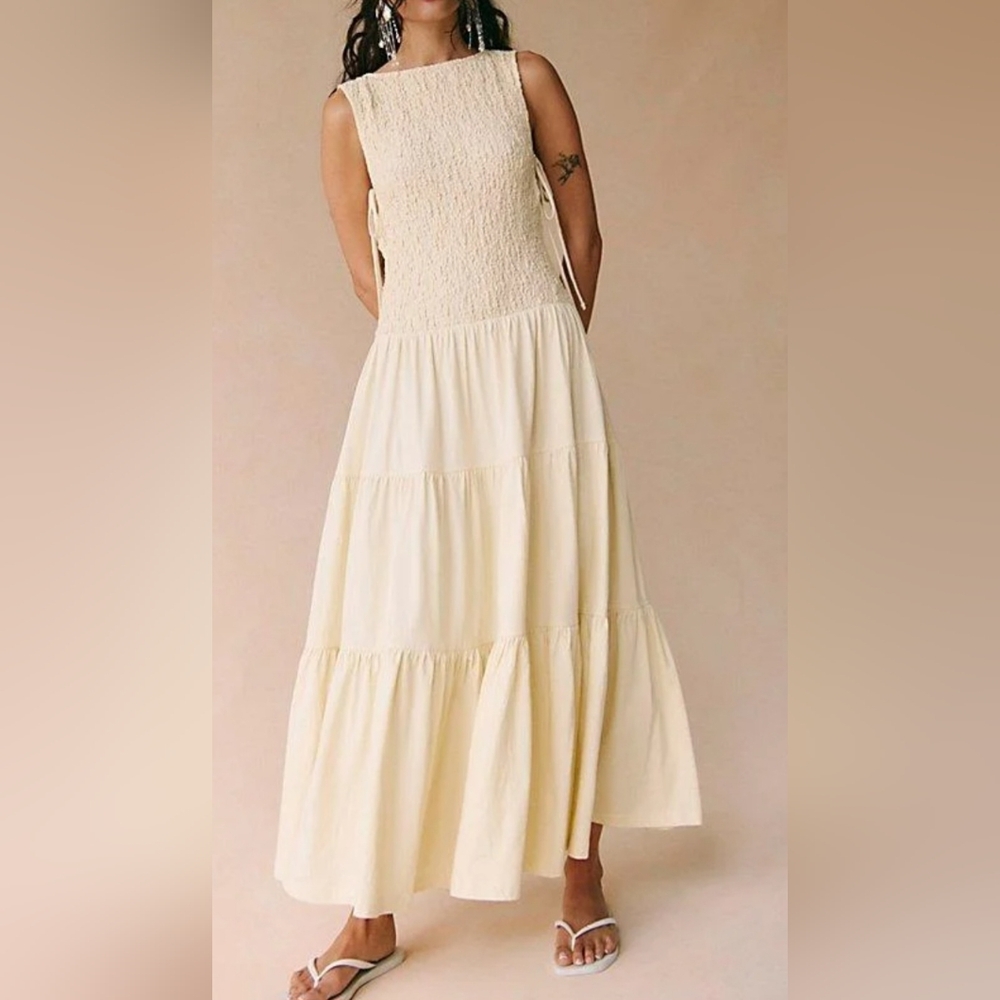 Free People Cream Tiered Maxi Dress - Picture 2 of 13